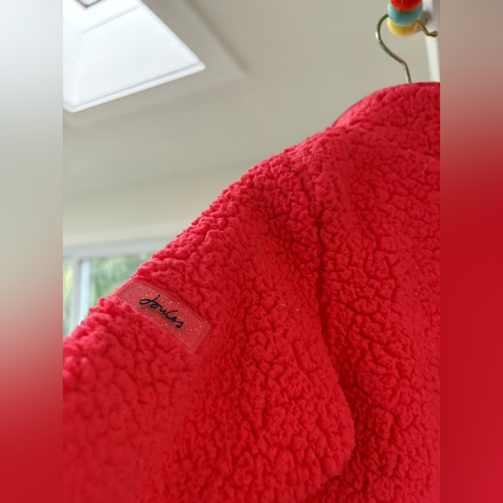 Joules Poppy Red Fleece Pullover Jacket Coat Toddler Kids Unisex Size 5 Year - Picture 5 of 10